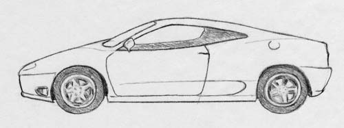 car sketch in tutorial