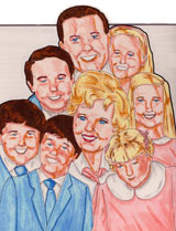 The Brady Bunch portrait. Original art in markers.